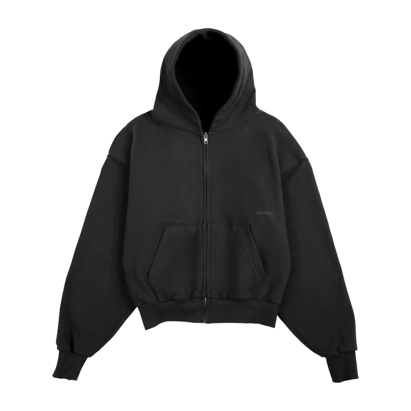 sunday zip up hoodie balck